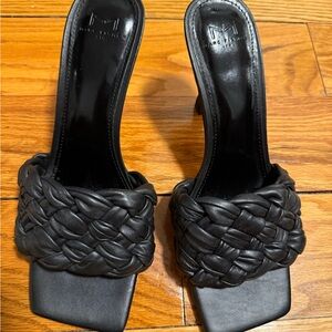 Marc Fisher Black Woven Strap Heels